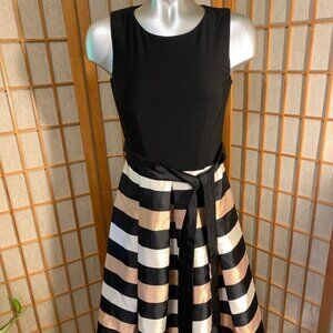 R&K Black, Cream, & Rose Gold Sleeveless Cocktail Dress * sz 4 NWT!